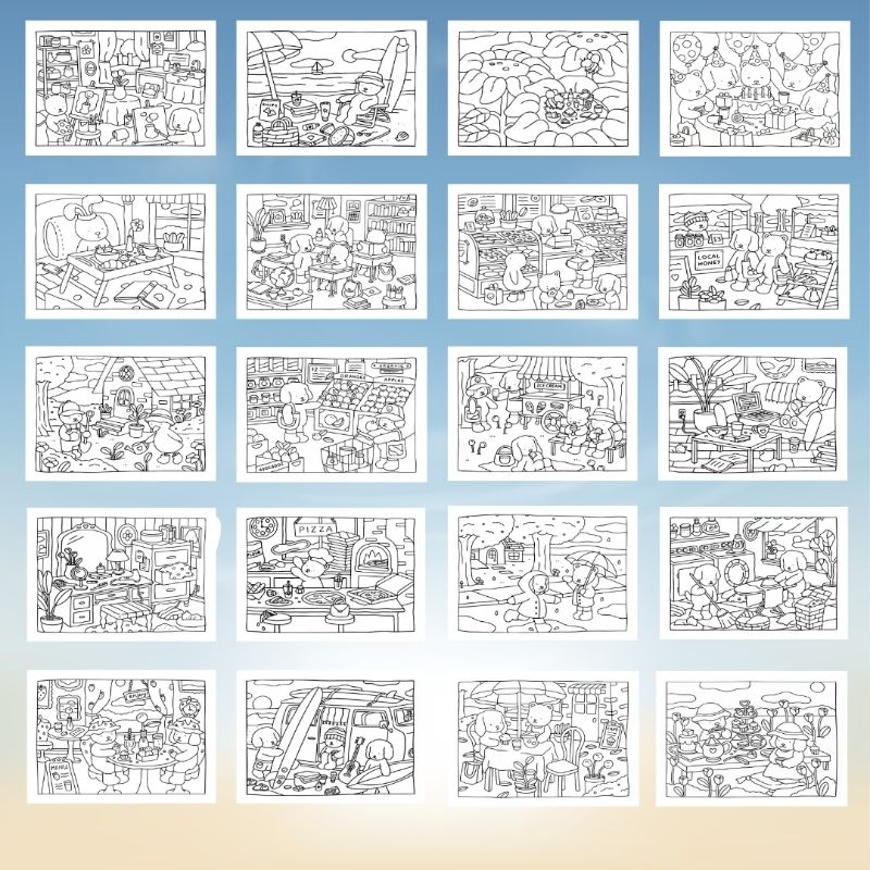 

RB Bobbie Goods Coloring Book Vol 4 Spring Summer '22 20 halaman buku mewarnai kertas BC tebal 200