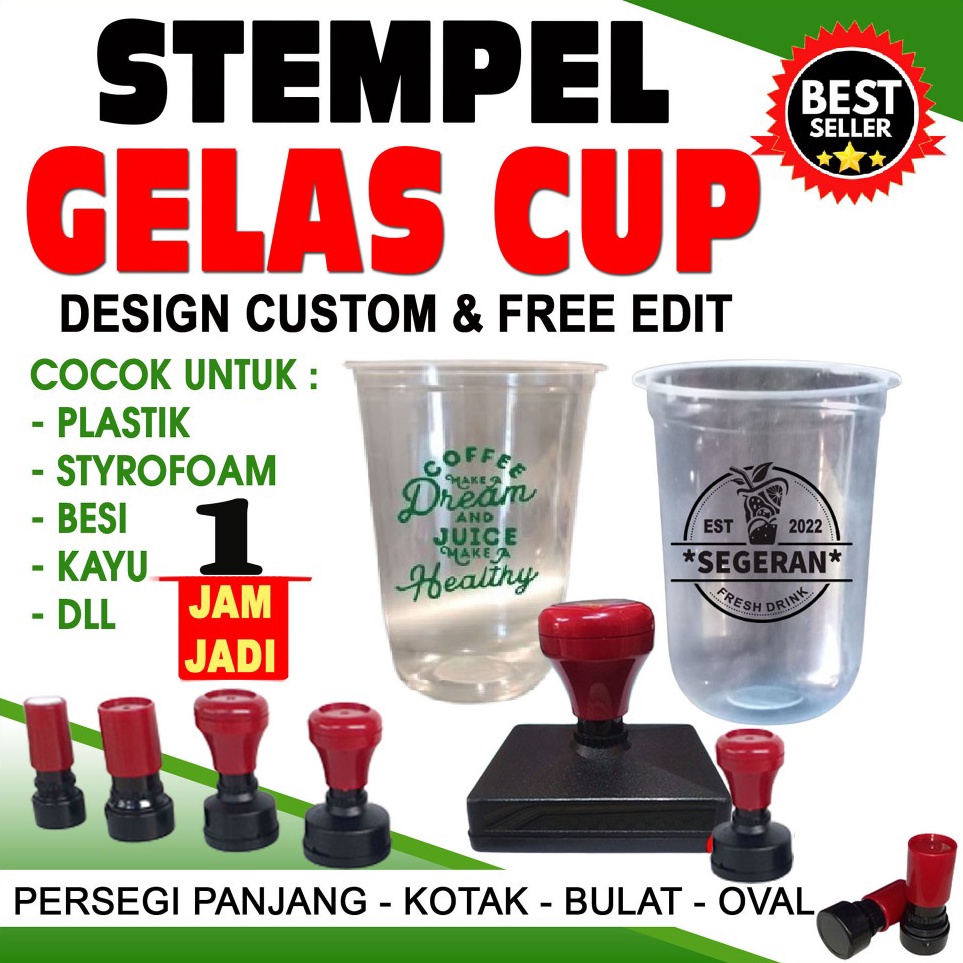 

Langsung Dibeli stempel Gelas Cup Plastik CustomFree Tinta