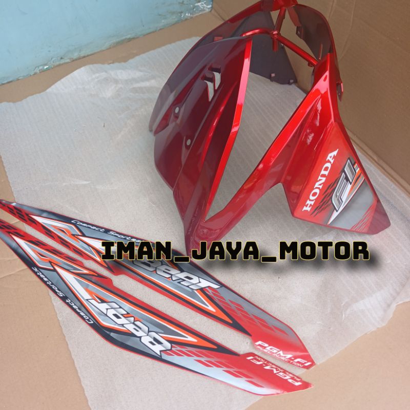 Tameng lampu depan beat fi lama 2014 merah maroon
