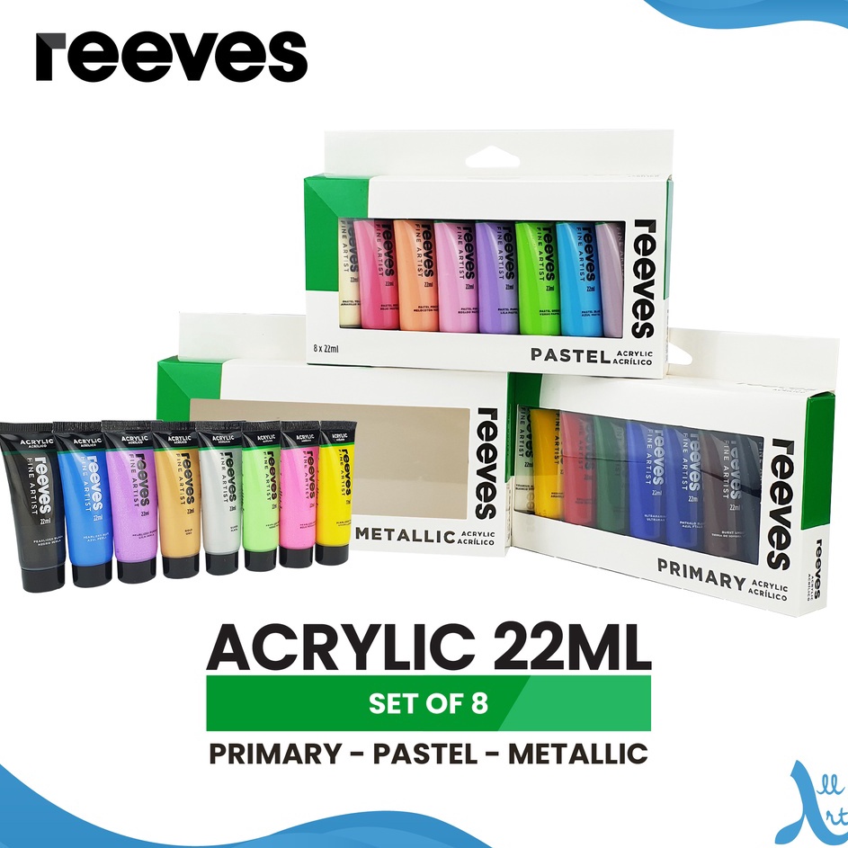 

Grosir Terbatas Cat Akrilik Reeves Artists 8x22ml Acrylic Color Paint Set