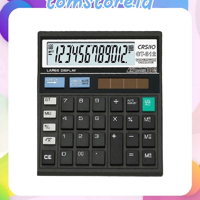 

Borong Produk TOMSTOREID Kalkulator 12 Digit Check Kakulator Dagang Besar Calculator CT 512 MURAH S2