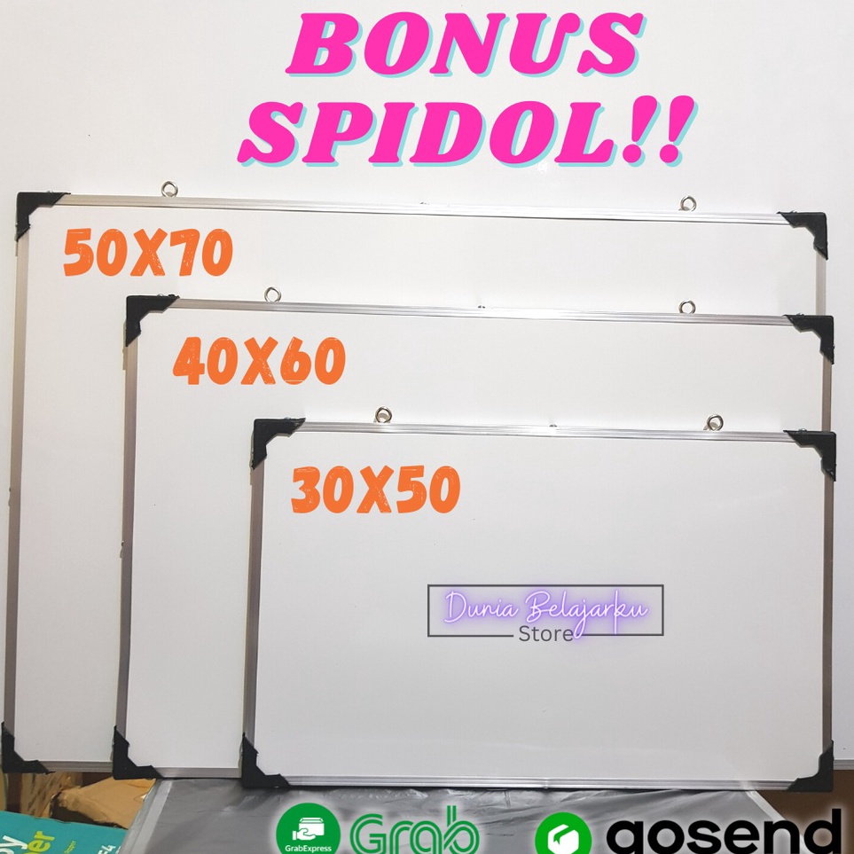 

First Now Papan Tulis White Board 35x5cm BONUS 1 SPIDOL Bagian Belakang Black Board