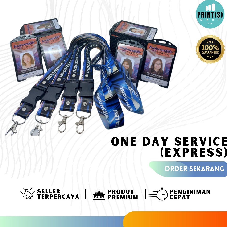 

Promo Merakyat ONE DAY SERVICE EXPRESS CETAK Lanyard Tali ID Card Name Tag Max 1x24 jam Print Custom Langsung Jadi