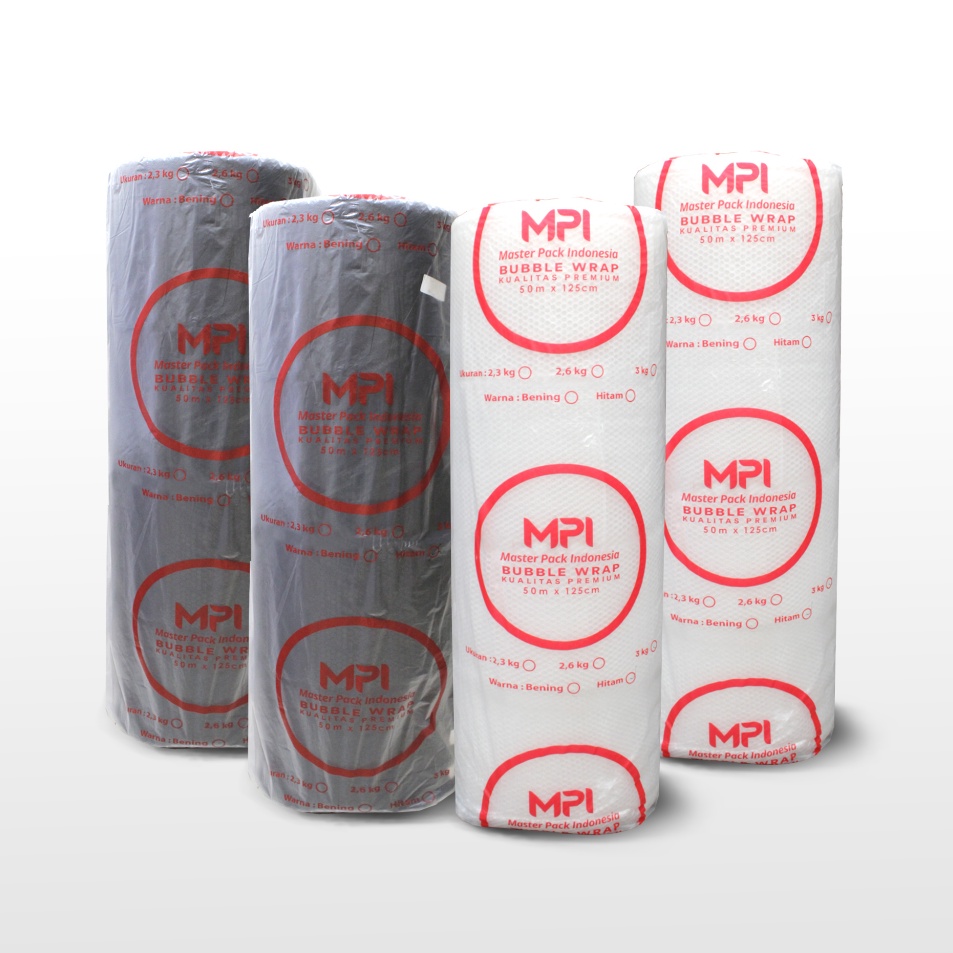 

Model Terkini Bubble Wrap Master Pack Indonesia 125 cm x 5 meter Bening Hitam