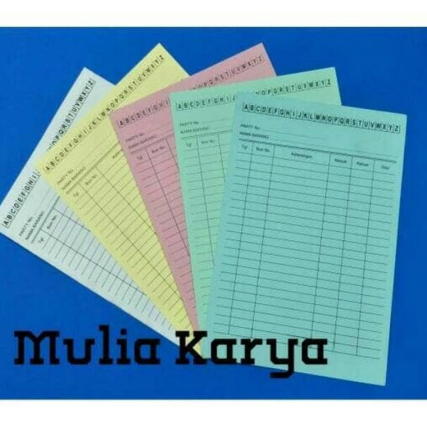 

Murah Meriah Kartu stok kecil warna stock card isi 5 lembar