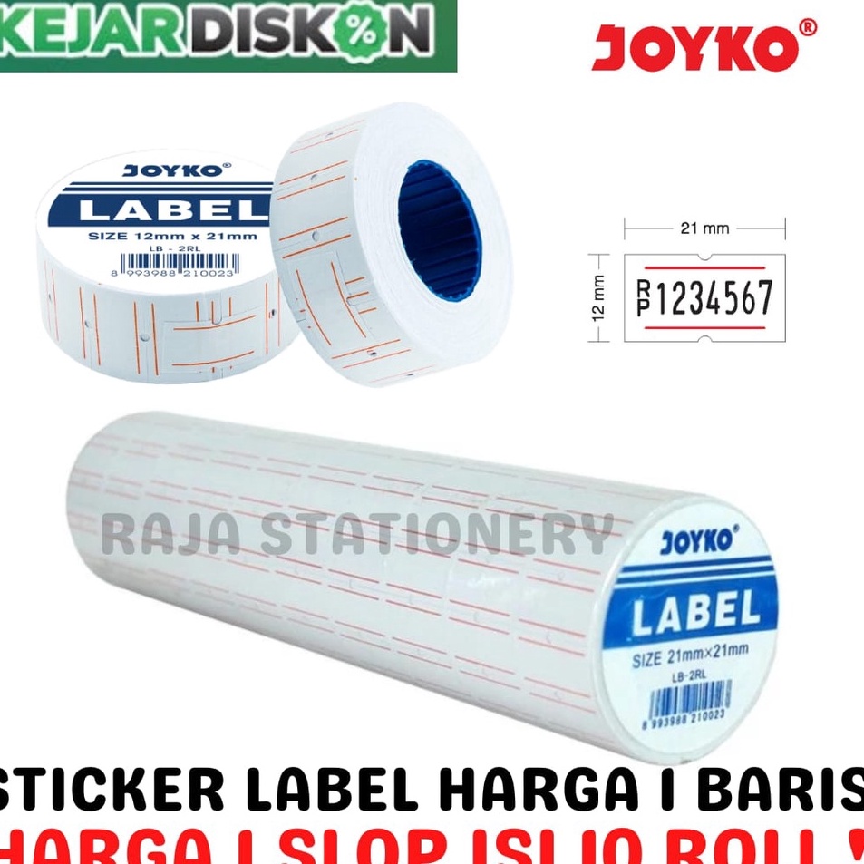 

Borong Hemat JOYKO PRICE LABEL KERTAS STICKER LABEL HARGA JOYKO ISI ULANG 1 BARIS REFILL MX55M LB2RL 1PCS