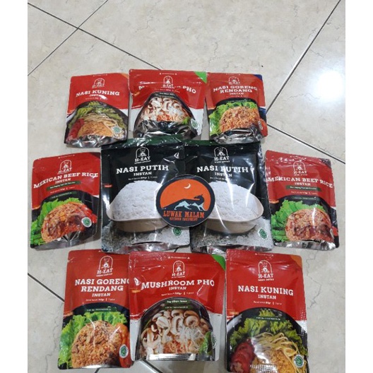 

Jangan Sampai Kehabisan Makanan Instan H EAT Makanan Gunung Nasi Putih Nasi Kuning Mashroom Poh Nasi Goreng Rendang Makanan ransummakanan pendakimakanan cepat sajimakanan untuk ke hutan