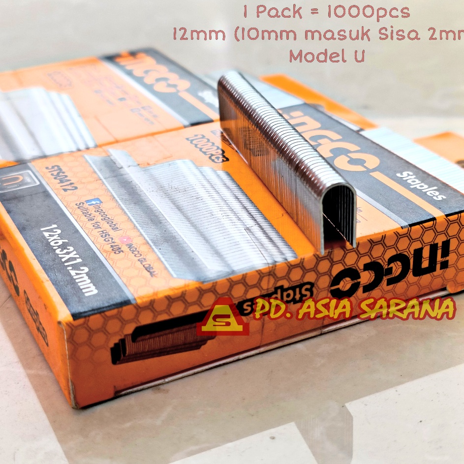 

Diskon Minggu Ini Refill U Staples 12mm INGCO STS412 Isi Steples Stapler Tembak HSG145