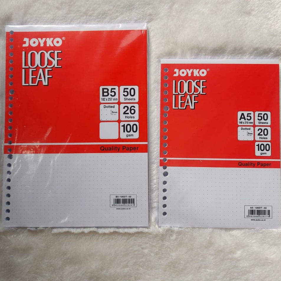 

Produk Spesial KERTAS BINDER HVS DOTTED LOOSE LEAF ISI 5 LEMBAR
