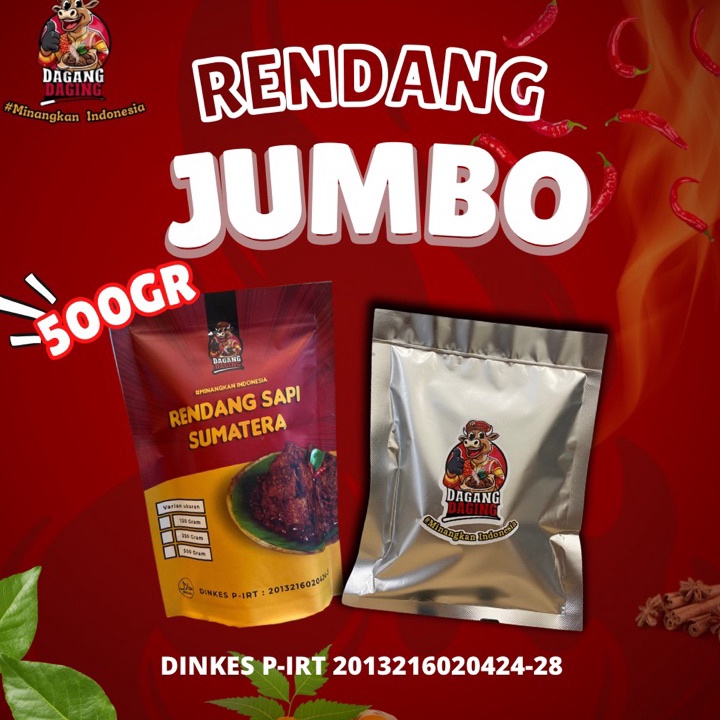 

KODE 77 Rendang hitam Sumatera asli padang eko kayes