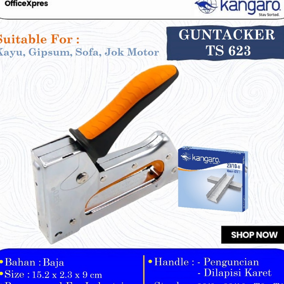 

Murah Terupdate Alat Stapler Tembak Jok Kulit Motor Stapler Kayu Guntacker TS 623 Cekrekan Pengokot Stapler Sofa