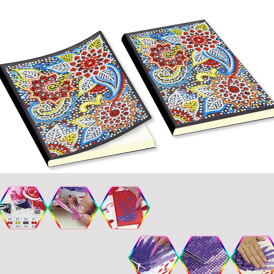 

Hadir Hebat Diamond Painting Notebook Diary Book DIY Special Shaped Diamond 6 Pages A5