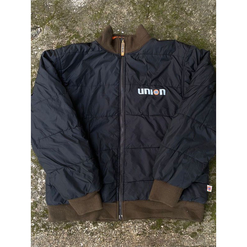 vintage Union 76 Seventysix Lubricants Warm Padded Puffer Jacket Casual Harrington work