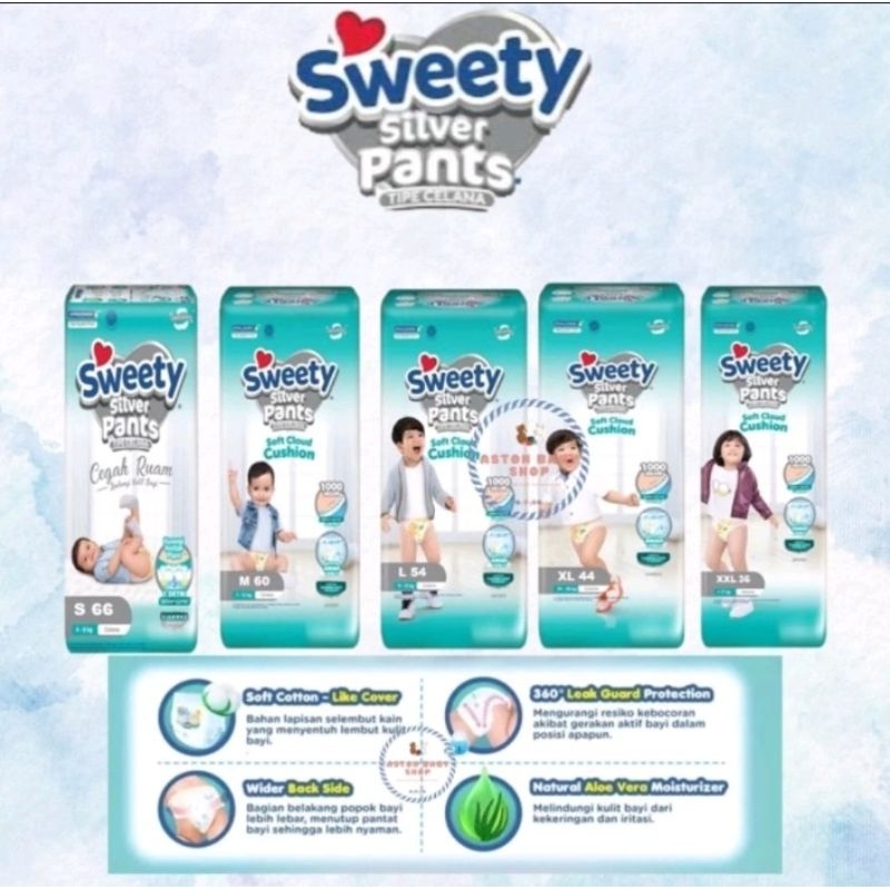 Popok Sweety Silver Pants Sz Nb-XL