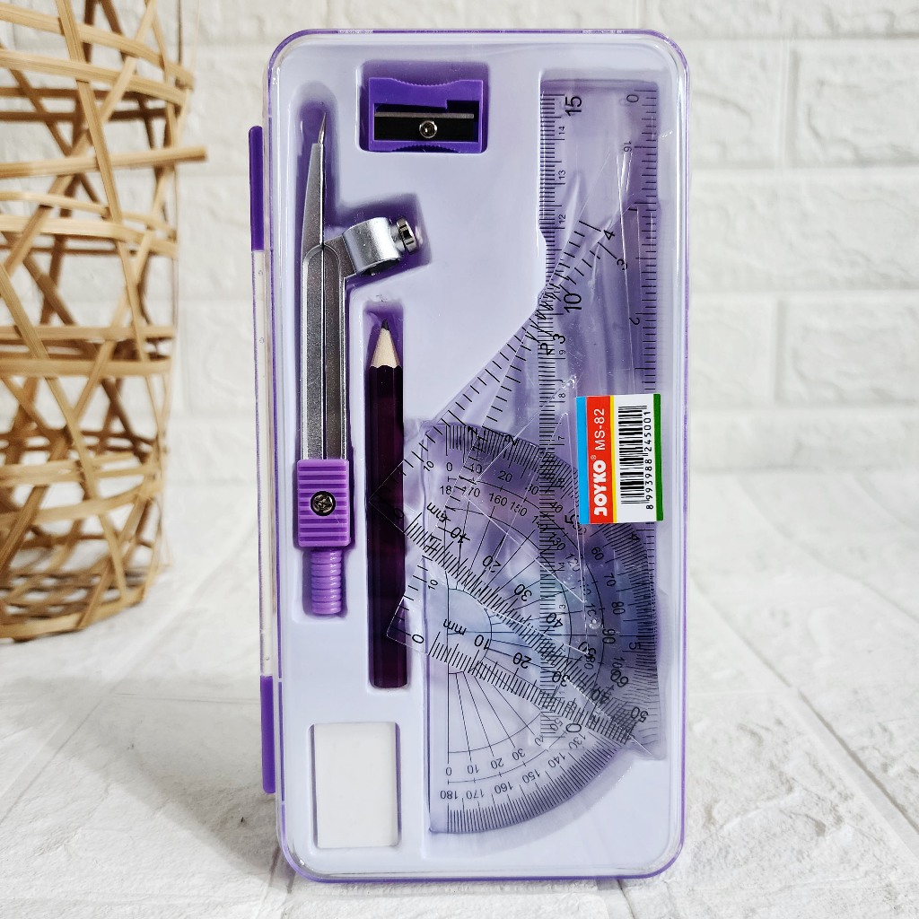 

gk 1 SET JANGKA JOYKO MS-82 MATH SET JANGKA PENGGARIS, BUSUR DERAJAT, PENGGARIS SEGITA, RAUTAN