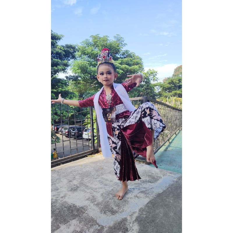 kostum penari anak/kebaya tari jaipong/kebaya lucu/kebaya mewah/set kostum tari jaipong anak