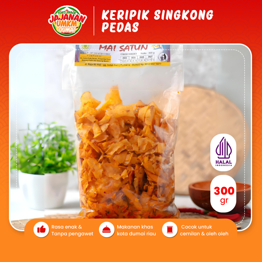 

Keripik Singkong Pedas Kriwil 300 Gr Cemilan Makanan Ringan Ketela Gurih Renyah