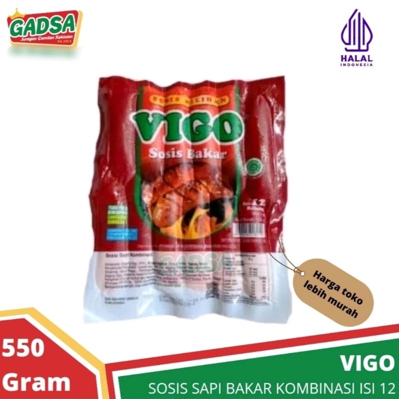 

Sosis Bakar Sapi Vigo Kombinasi 550 gram isi 12