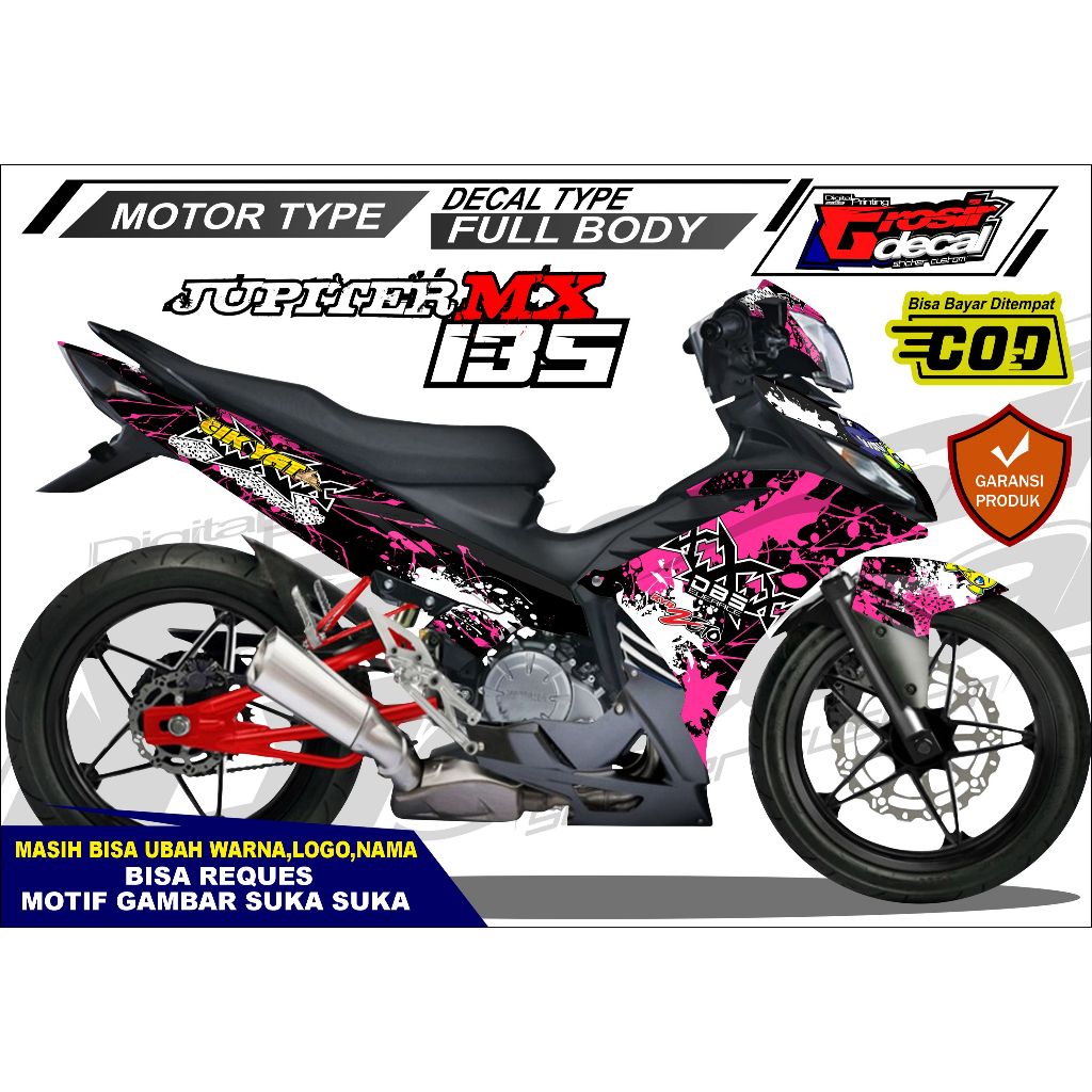 Decal Sticker Jupiter MX 135 New Full Body Free Custom Dekal Jupiter MX 135 New Full Body