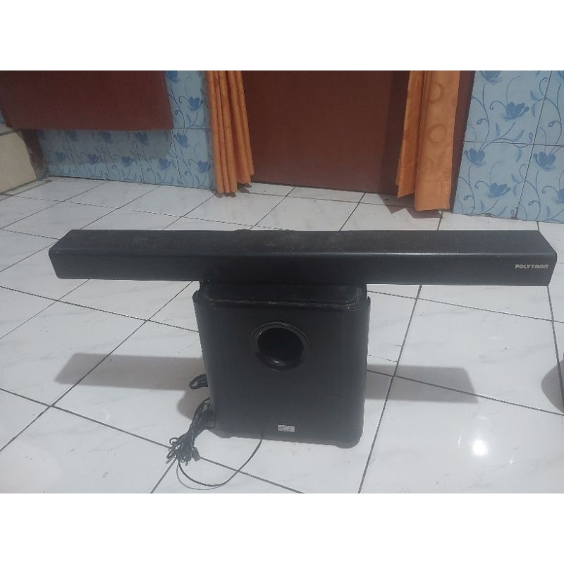 SPEAKER PASIF SOUNDBAR SUBWOOFER TV POLYTRON 34-43 no power no bluetooth
