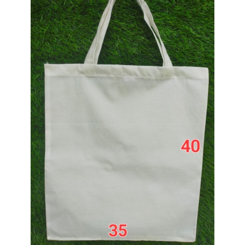 RK (READY STOCK) TAS BLACU/TOTEBAG BLACU/ TAS LUKIS SABLON POLOS PUTIH BESAR UK(35X40cm)