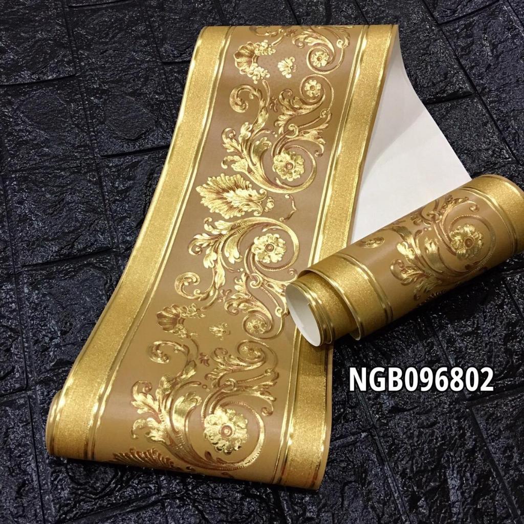 Wallpaper Dinding Border List Klasik Gold mewah