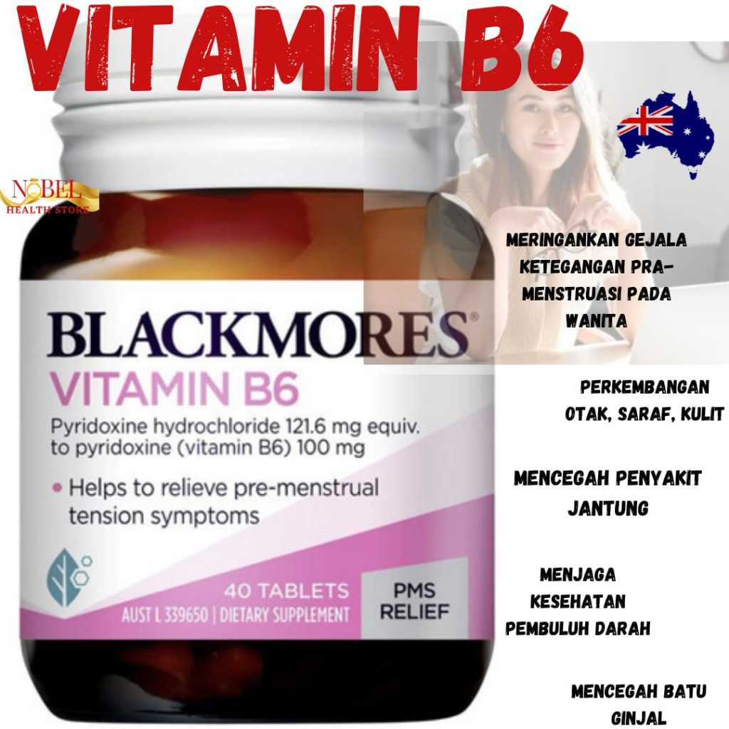 blackmores vitamin B6 100mg women health 40 tablets