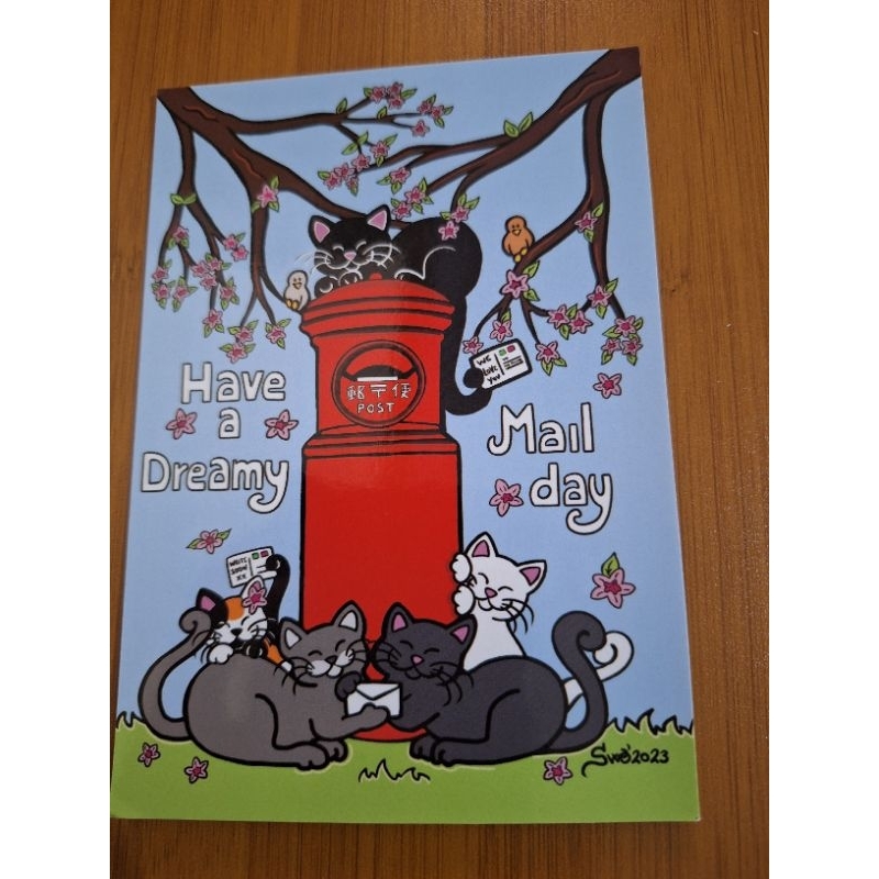 

kartu pos kucing titina mailbox/mailbox titina car postcard