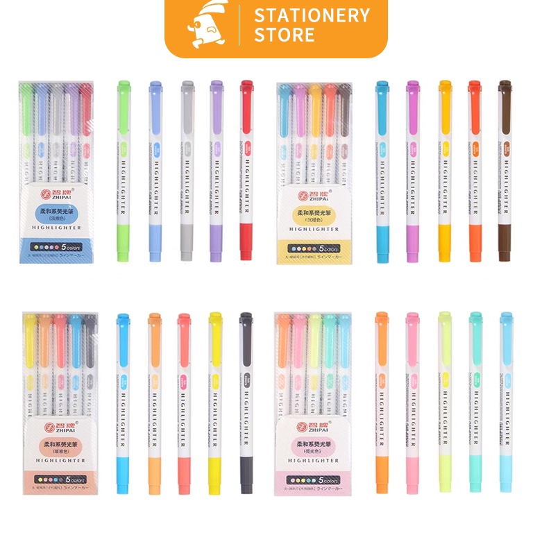 

KODE U16J Highlighter Penanda Pen Highlighter Macaroon 5 Warna Rabbit Stationery