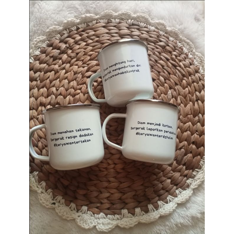 Custom Gelas Enamel Premium 9cm