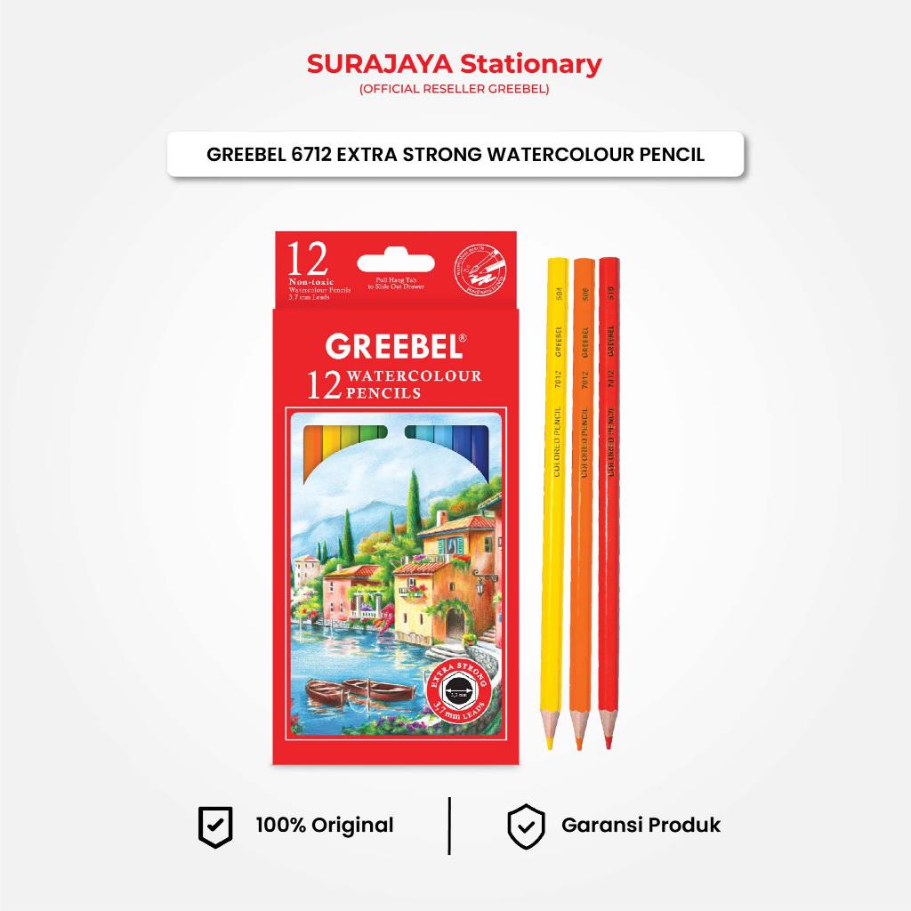 

Pensil Warna GREEBEL 12 Warna Extra Strong Water Colour (6712) Coloring Pencil