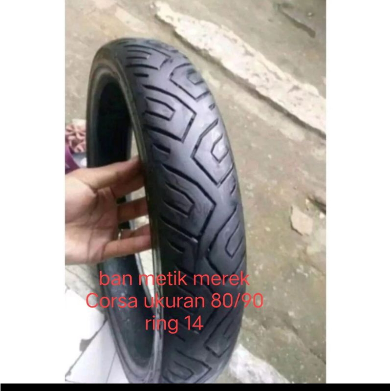 Ban metik merek Corsa ukuran 80/90 ring 14