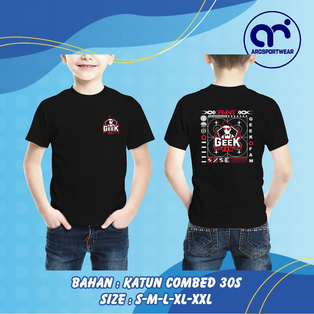 AROSPORTWEAR - Kaos Anak Mobile Legends Geekfam E-sport / Baju Anak Mlbb Geekfam Esports