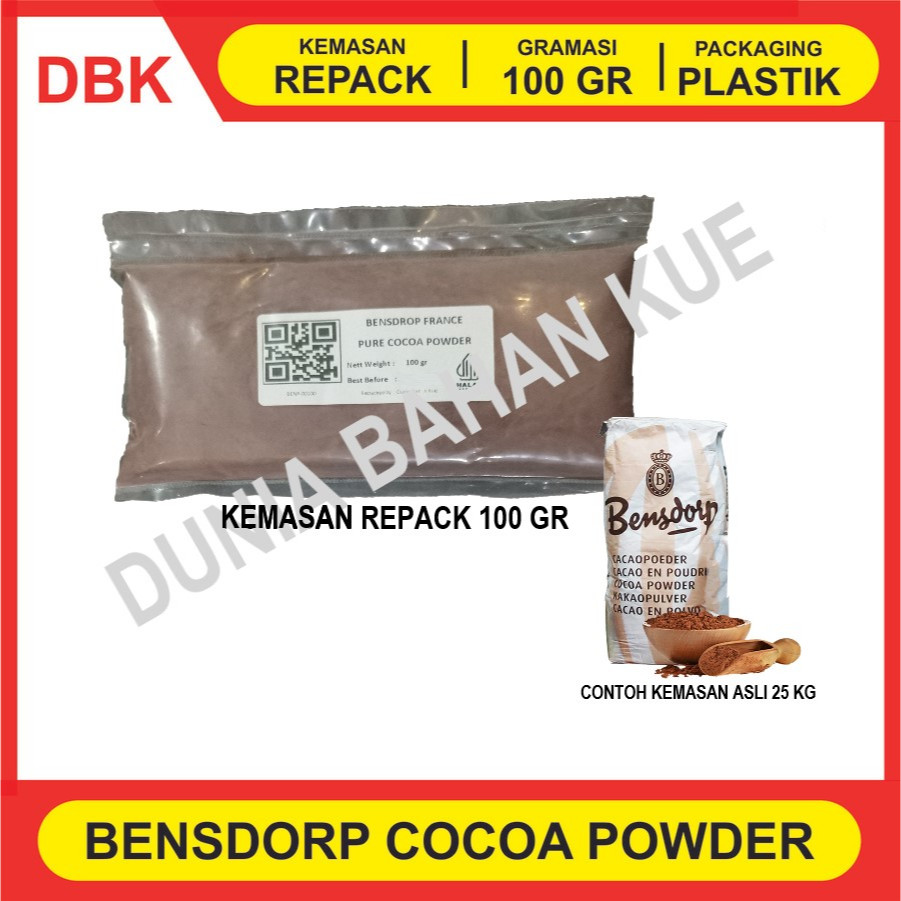 

COKLAT BUBUK BENSDORP PERANCIS REPACK 100 GR / COCOA POWDER FRANCE