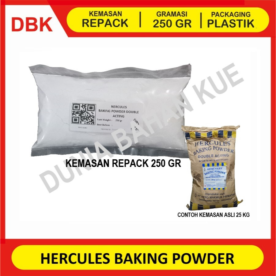 

BAKING POWDER merk HERCULES. PENGEMBANG. FOOD GRADE - 250 GR