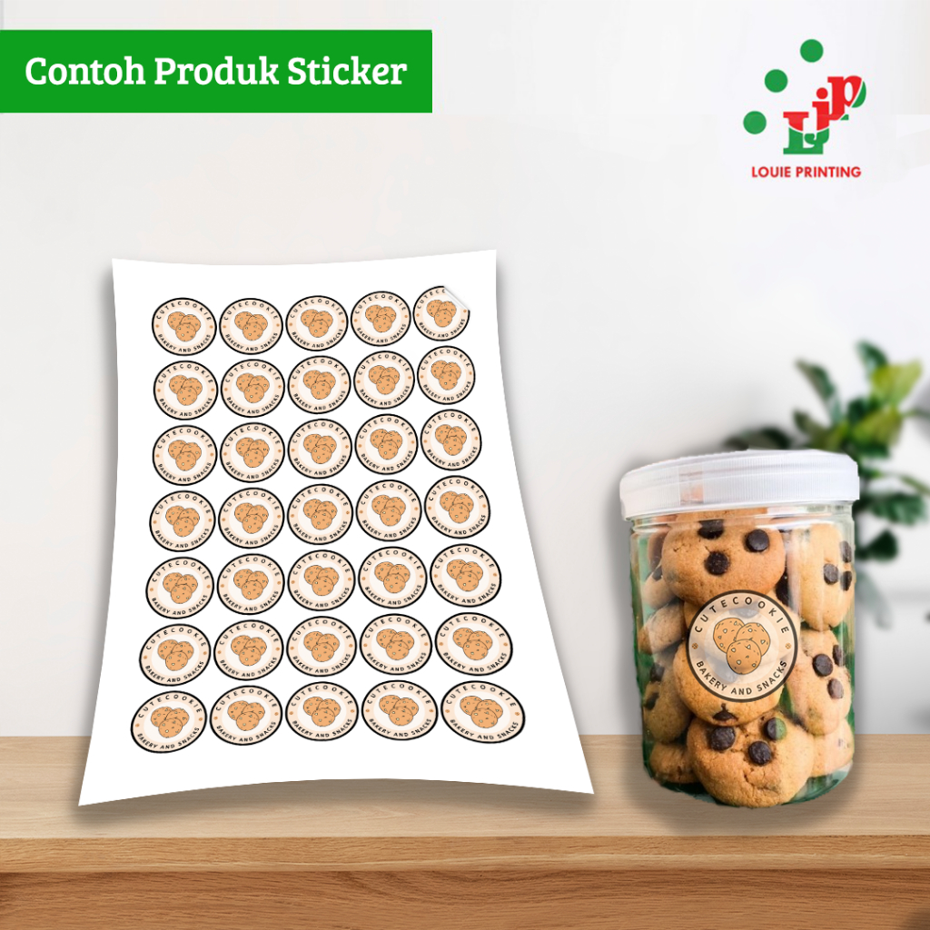 Louie Printing Cetak Stiker Vinyl Glossy/Doff/Transparan + Kisscut di atas 4cm (Pola Bentuk)