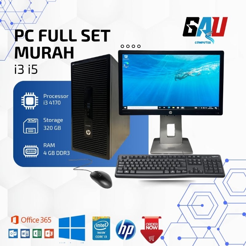 KOMPUTER PC CPU  FULL SET CORE i5 RAM 4GB HDD 500GB