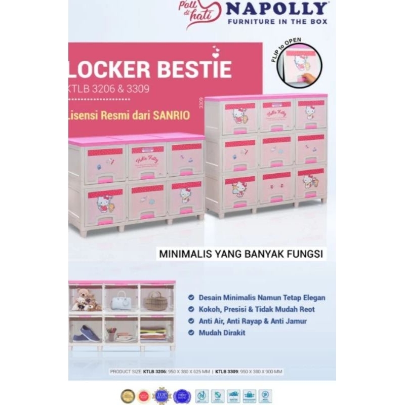 lemari plastik lockerbox hello kitty by napolly