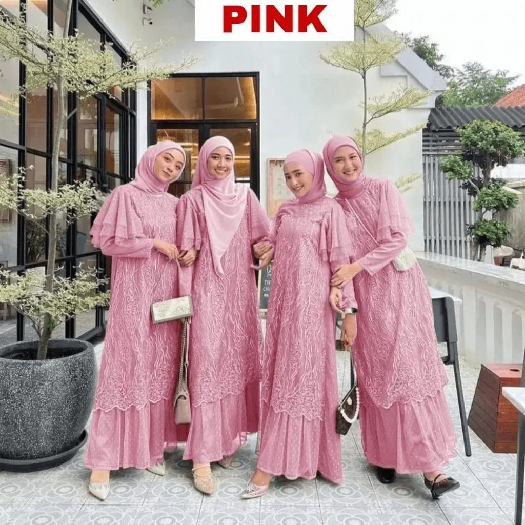 Amira Dress Gamis Brokat Bridesmaid Viral 2026 / Dress Pesta Biru Kondangan Mewah Elegan Lebaran