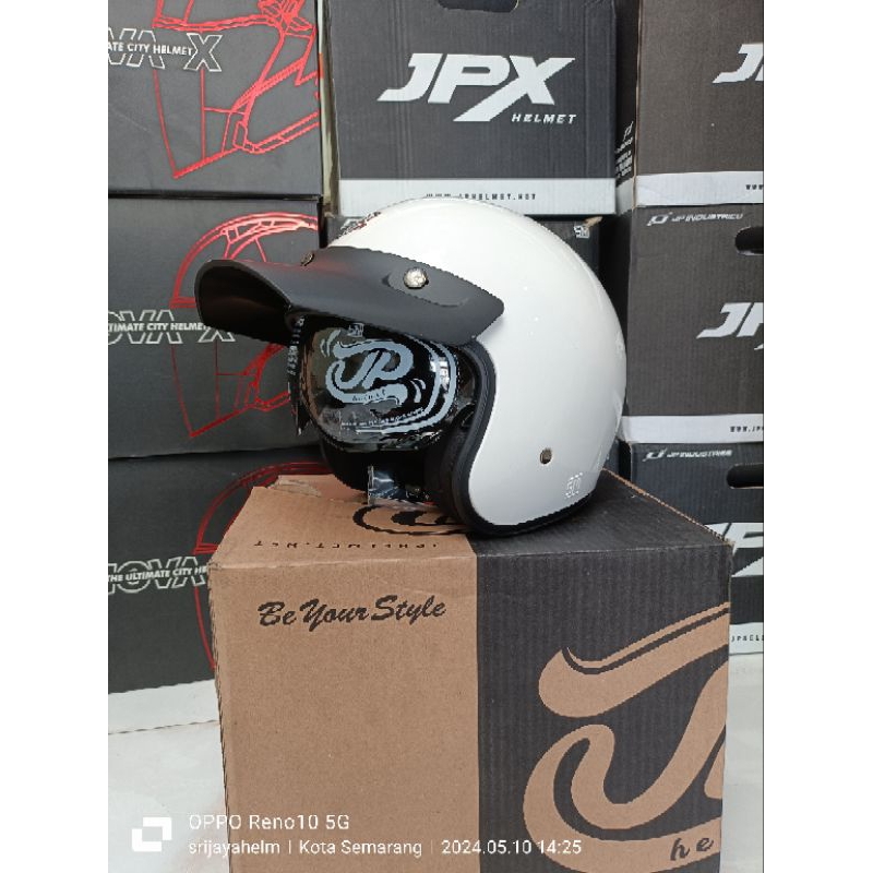 HELM JP RETRO SIGNATUR WHITE