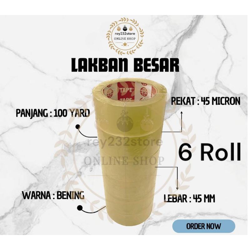 

Lakban Bening & Cokelat 100 yard 6 roll