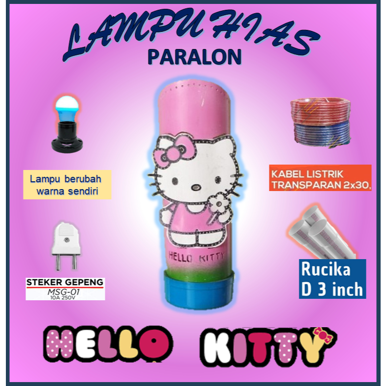 Lampu Paralon Hias Lampu Paralon Dinding Lampu Paralon Berubah Warna Lampu Paralon Hello Kitty