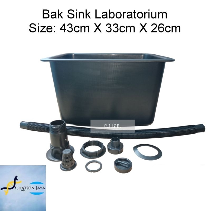 Bak Sink Laboratorium Sink Wastafel Lab Size 43cm X 33cm X 26cm PP