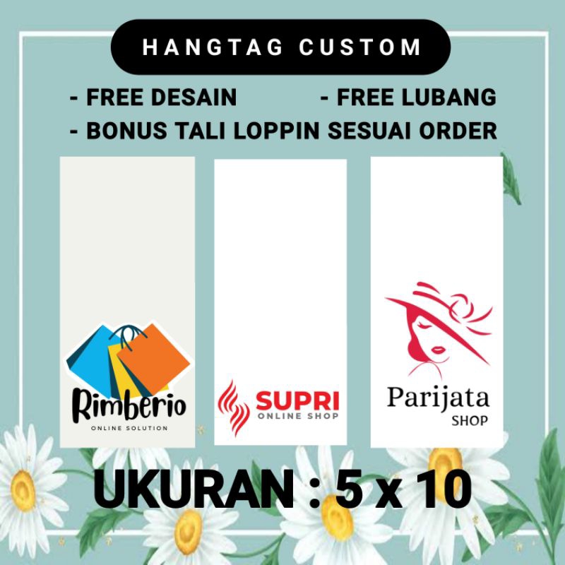 

Hangtag Pakaian Custom 1 sisi Free Tali