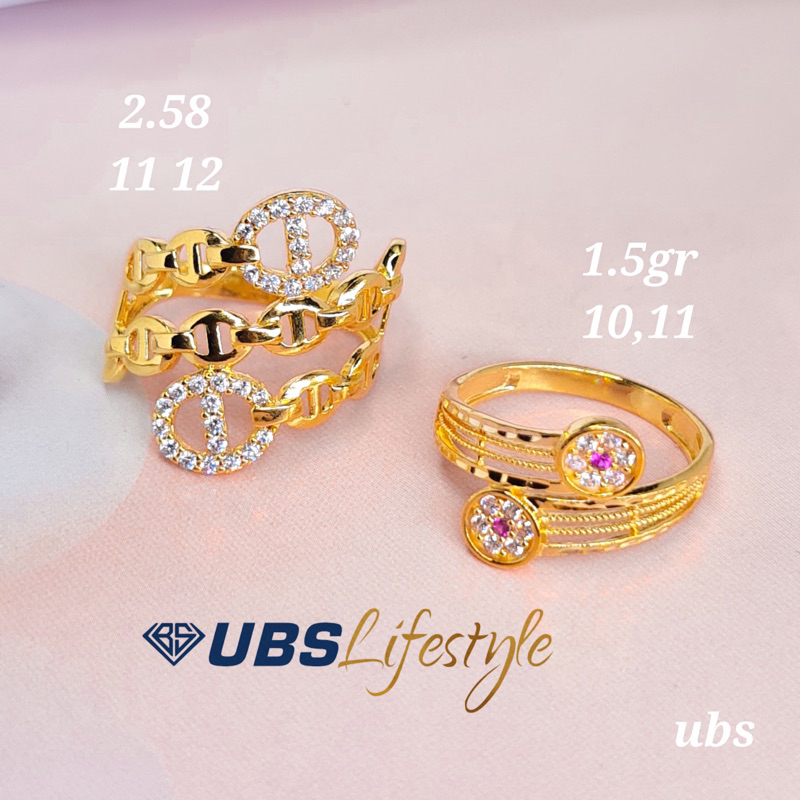 Cincin Emas UBS cartir Dubai Bunga Elegant‼️Mewah Dubai Emas Kadar 375