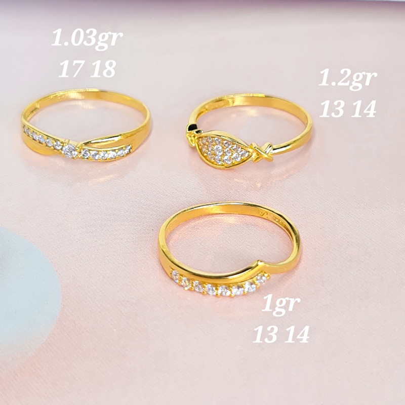 Cincin Emas Permata 375 Wanita Kasual Cincin Emas Cartir Kadar 375