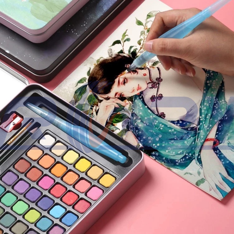 

Paling Kekinian RUNDY Kaikki cat air watercolor set 4836 warna water color alat cat air lukis set termasuk kuas dan kertas gambar