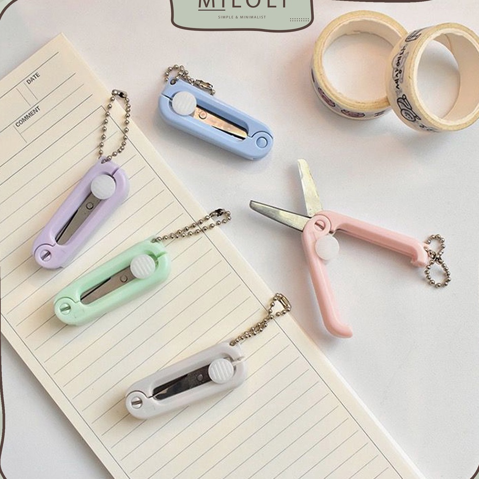 

Surprise MILOLI 1Pcs Gunting Kertas Mini Scissors Retractable Portable Scissors Scrapbook F158