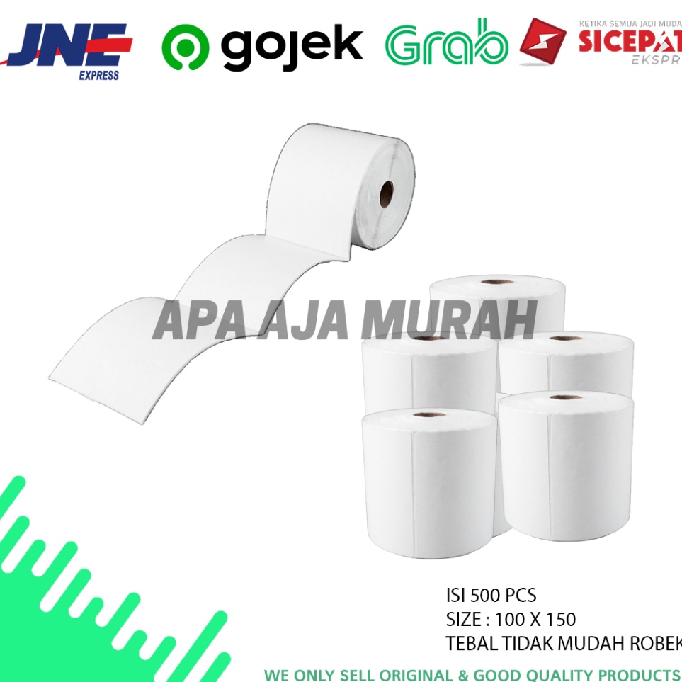 

Garansi Pemesanan LABEL STICKER THERMAL 1 X 15 BARCODE 1X15 UKURAN A6 5 pcs