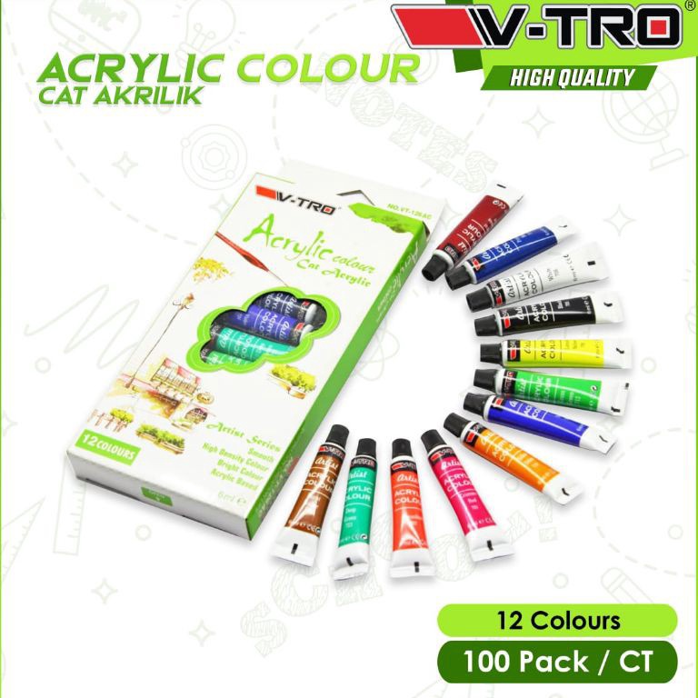 

KODE Q29L Acrylic Colour VTro 12 Colours 6ml Cat Akrilik 12wx6ml Vtro